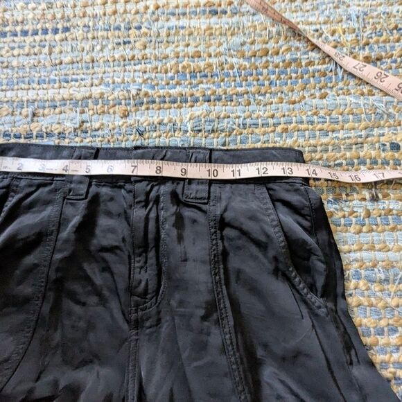 AE Satin Cargo Pants Black 0 Drawstring Hem Streetwear Carrie Bradshaw - Picture 6 of 10